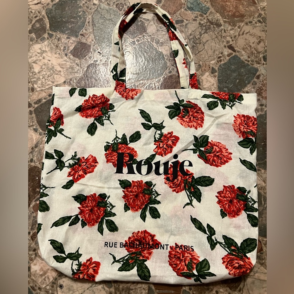 Rouje Red Floral Tote Bag